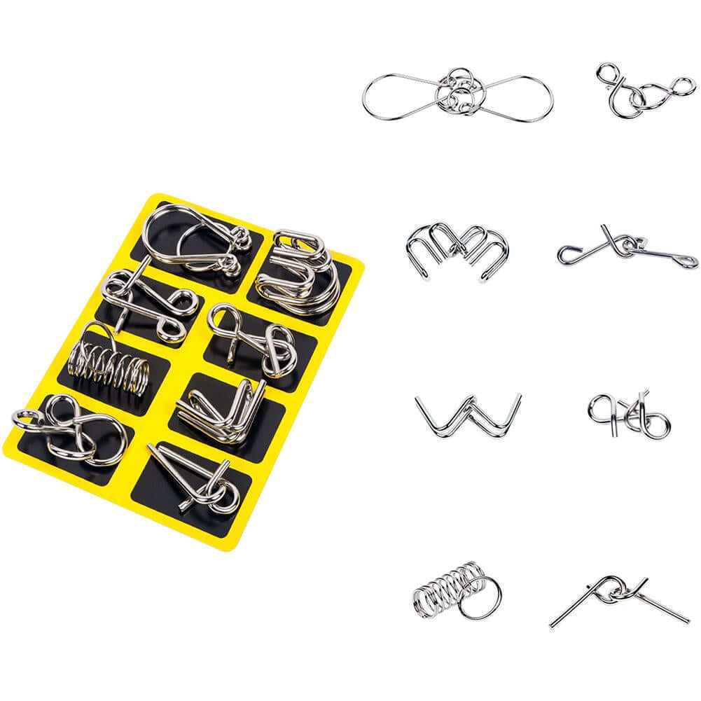 Metall-Puzzle-Ring-Set - Gehirntraining & Logikspiel