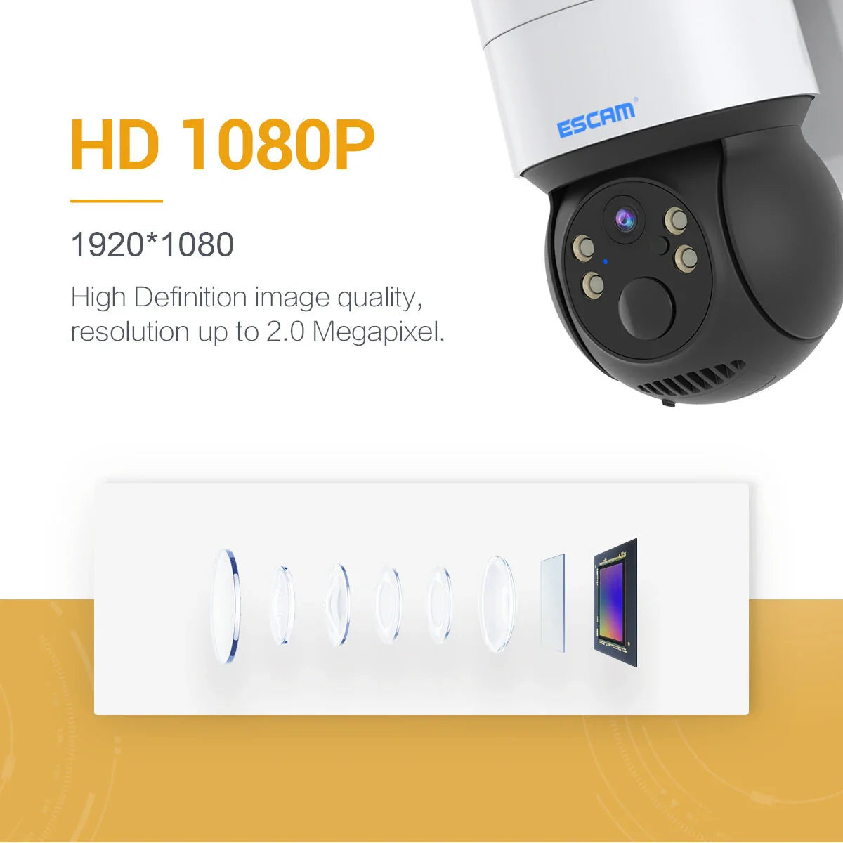 ESCAM QF170 2MP Solar WiFi PTZ IP-Kamera mit PIR-Alarm, Full-Color Nachtsicht, Zwei-Wege-Audio, IP66 & Cloud-Speicherung