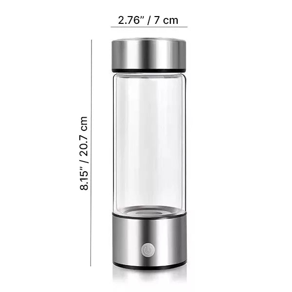 Tragbare Wasserstoff-Wasserflasche aus Edelstahl, 3-Minuten Anreicherung, Gesund & Energiespendend