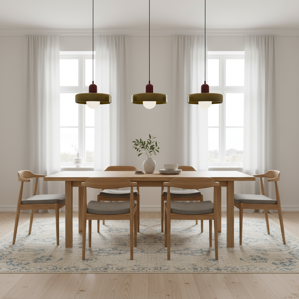 Bauhaus Pendelleuchte aus Farbglas