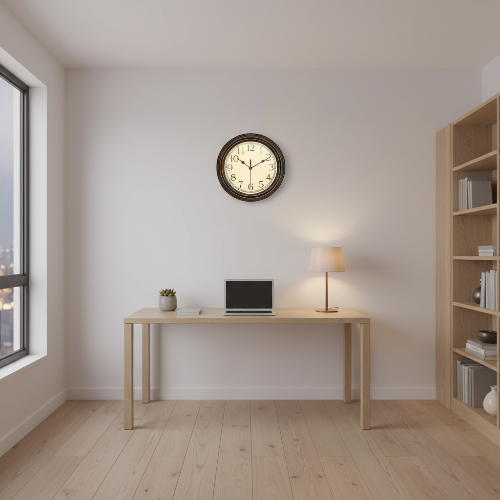 Nostga | Große Holz-Wanduhr Retro Hingucker 35 cm