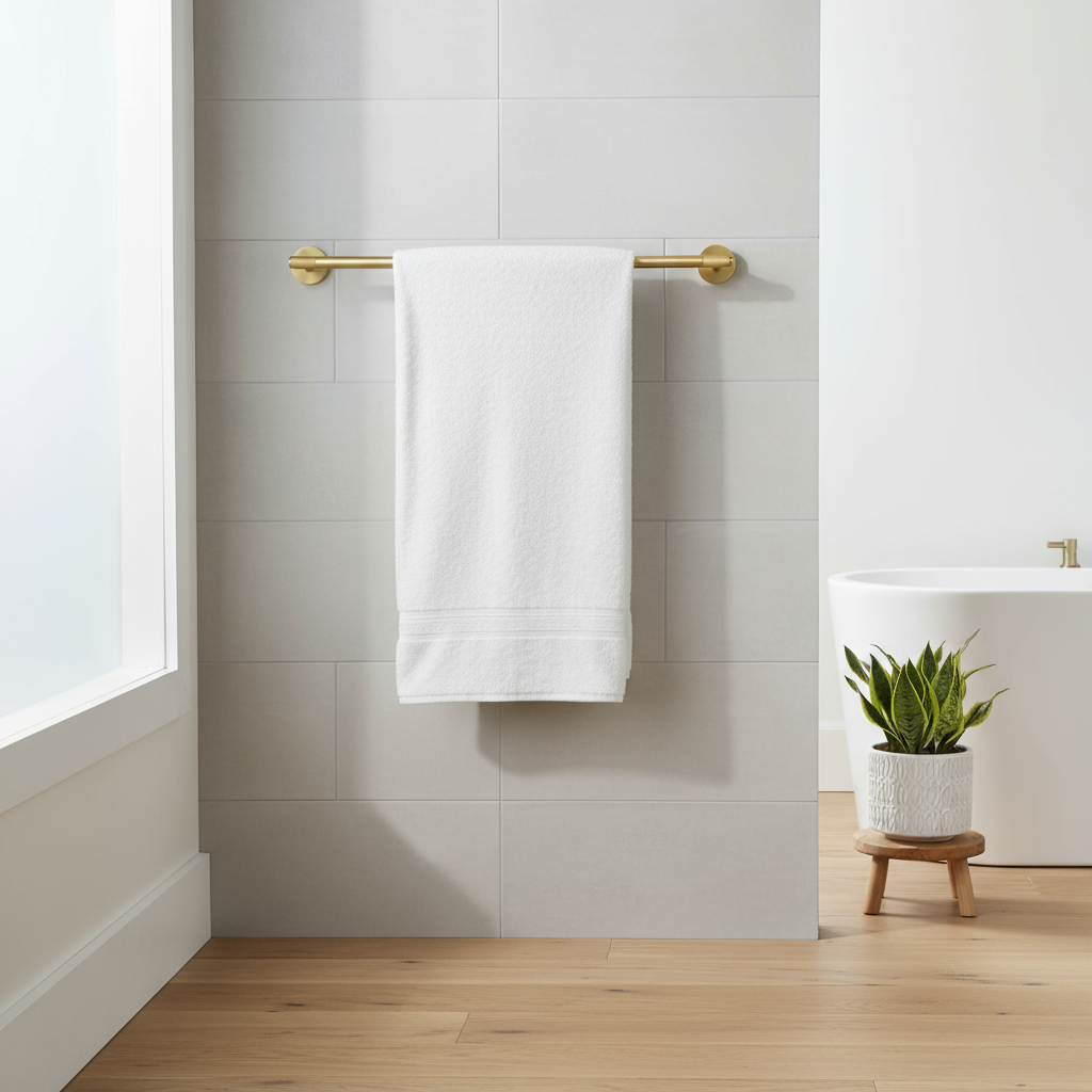 KRAM Handtuchhalter Schwarz Matt | Gekartelter Wandhalter aus Messing