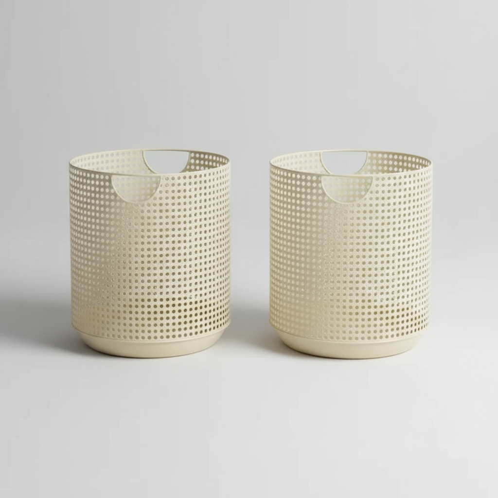 Nordic Aufbewahrungskorb | Moderner Wäschekorb aus Metallimitat