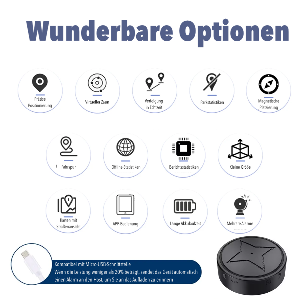 Magnetischer Mini GPS-Tracker für Echtzeit-Überwachung