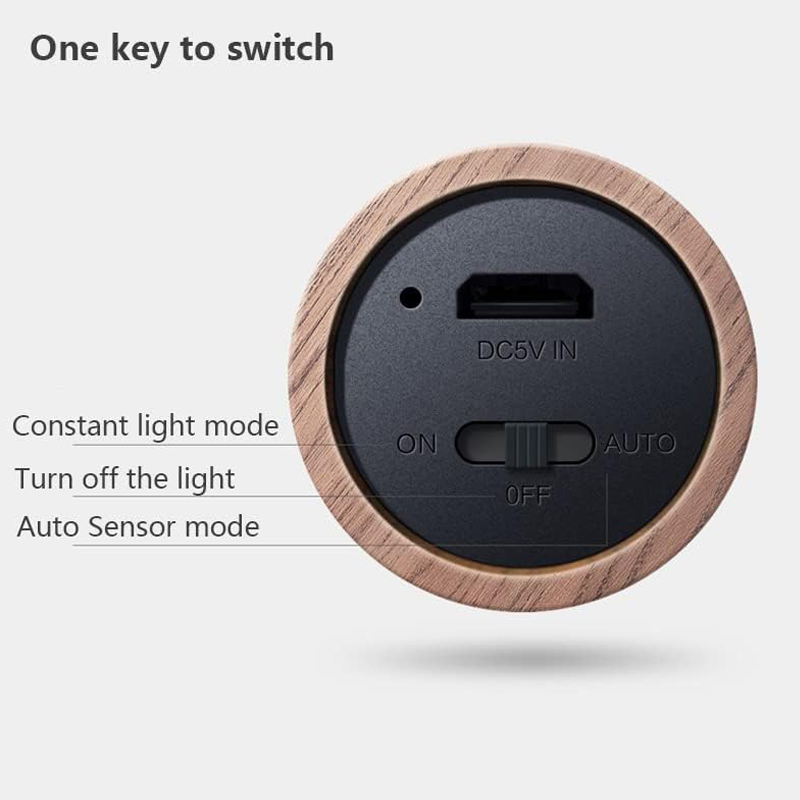 Holz USB wiederaufladbare magnetische Bewegungssensor Nachtlicht für Flure, Schlafzimmer usw.
