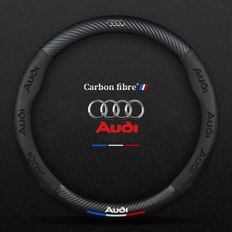 Anti-Rutsch 3D Prägung Kohlefaser Leder Auto Lenkradbezug Universelle Passform