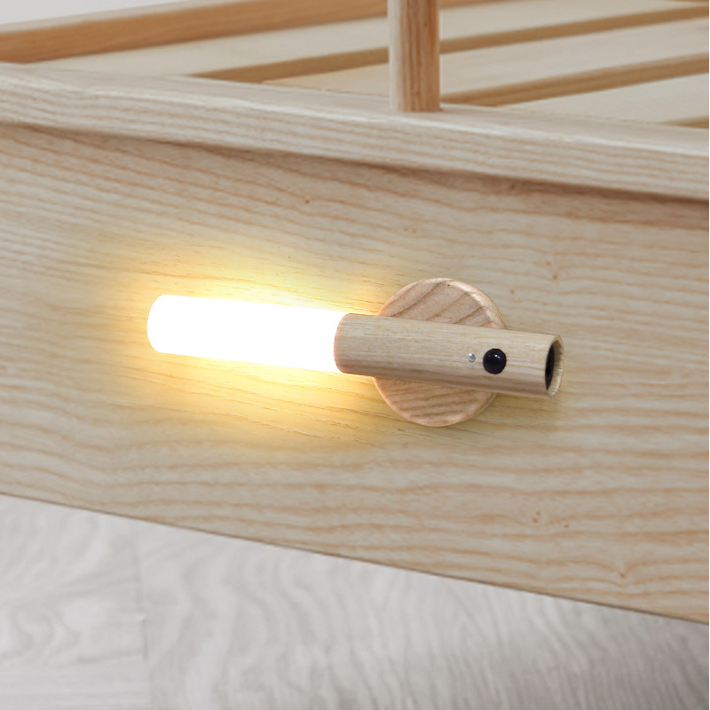 Holz USB wiederaufladbare magnetische Bewegungssensor Nachtlicht für Flure, Schlafzimmer usw.