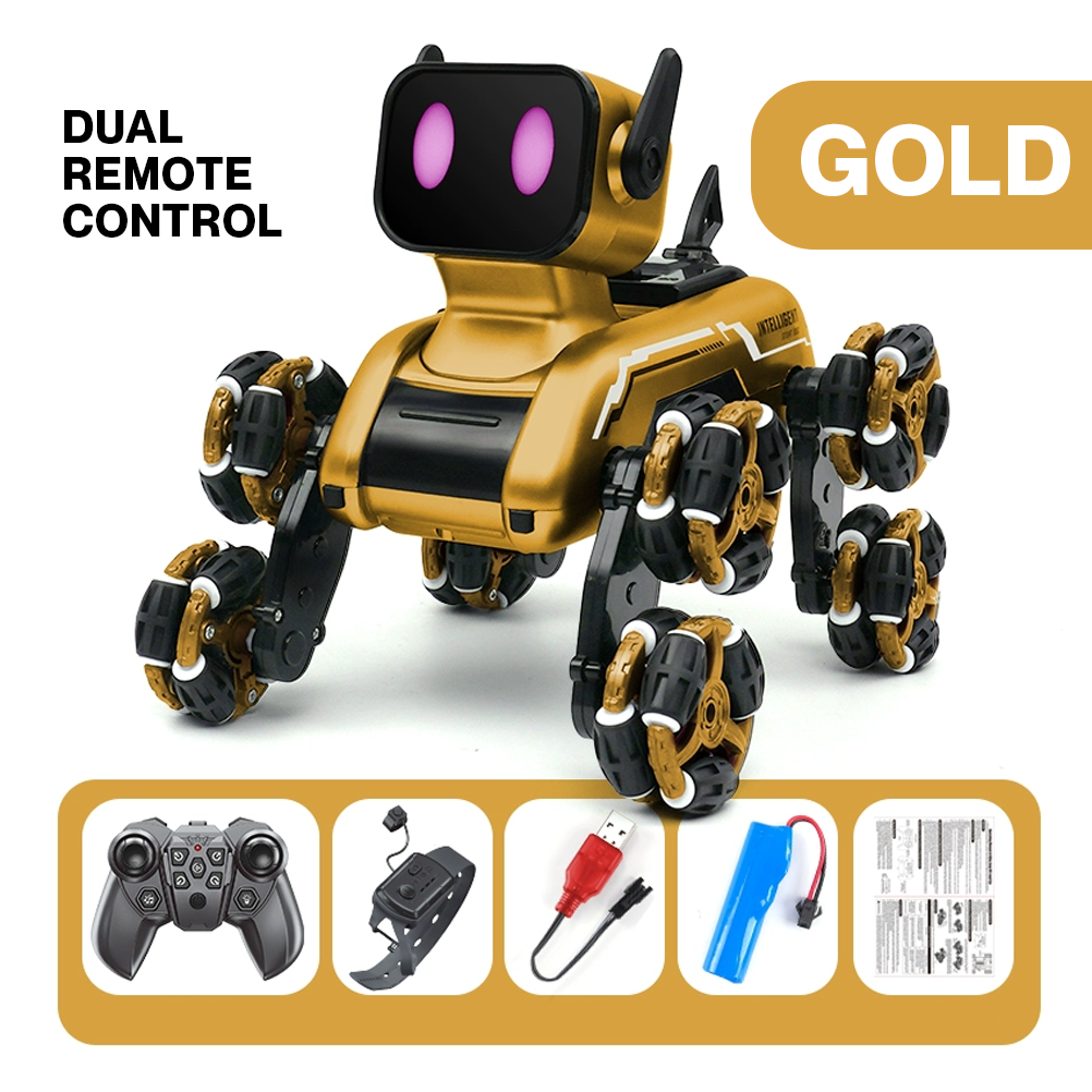 8-Rad Intelligente Steuerung Roboterhund mit Klettern, Sprühdrift & Transformationsaktion | Das ultimative Stuntspielzeug für Jungen