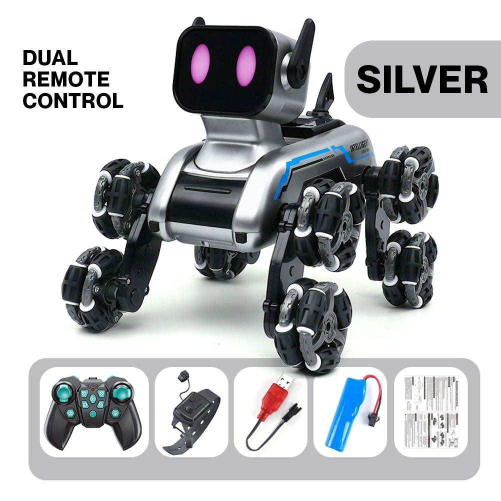 8-Rad Intelligente Steuerung Roboterhund mit Klettern, Sprühdrift & Transformationsaktion | Das ultimative Stuntspielzeug für Jungen