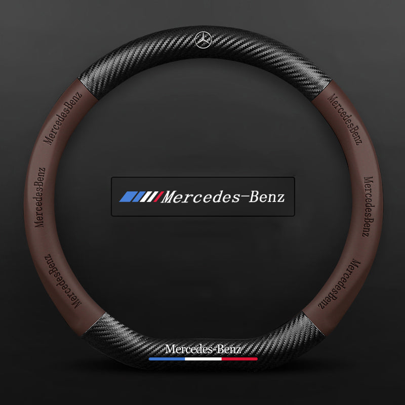 Anti-Rutsch 3D Prägung Kohlefaser Leder Auto Lenkradbezug Universelle Passform