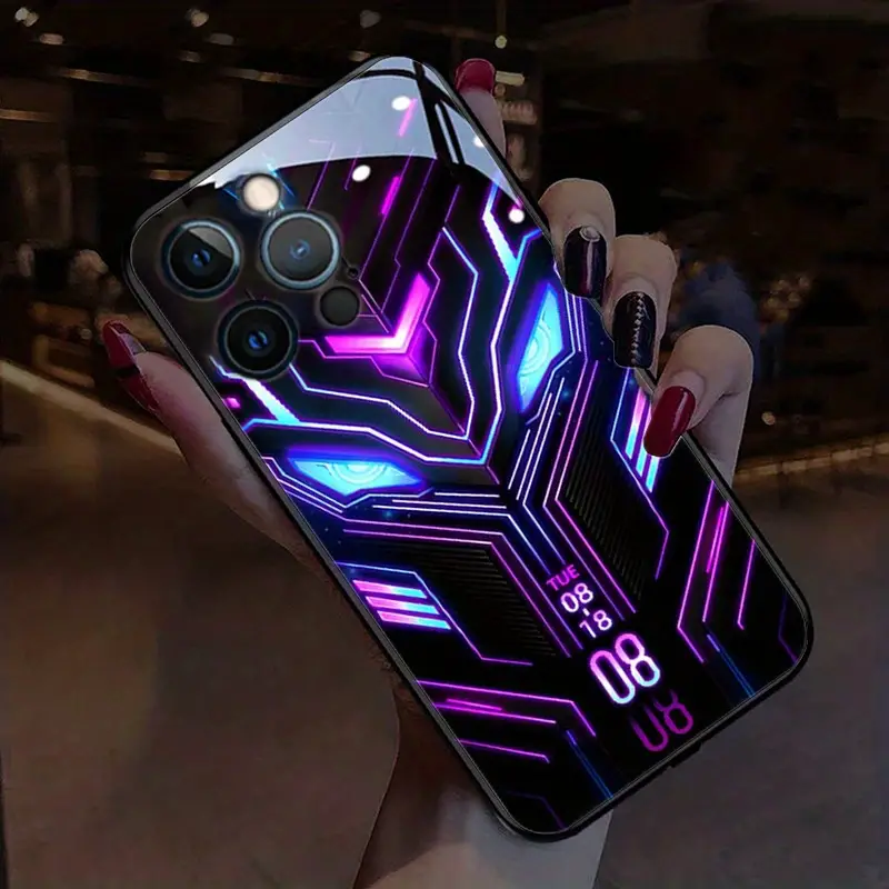 Glühendes Luminous Beleuchtetes Smart Sprachgesteuertes Cover Für Iphone & Samsung Smartphone Serie