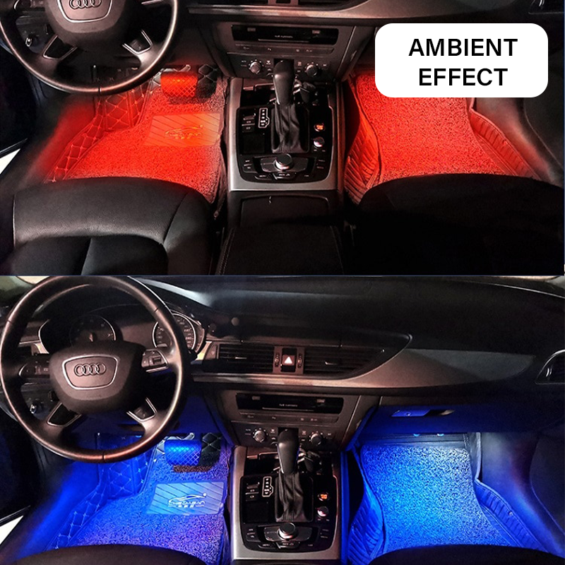 LED RGB Auto Ambient Atmosphäre Drahtloses Dach- & Fußlicht mit USB-Anschluss