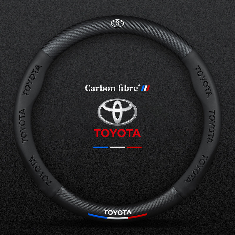 Anti-Rutsch 3D Prägung Kohlefaser Leder Auto Lenkradbezug Universelle Passform
