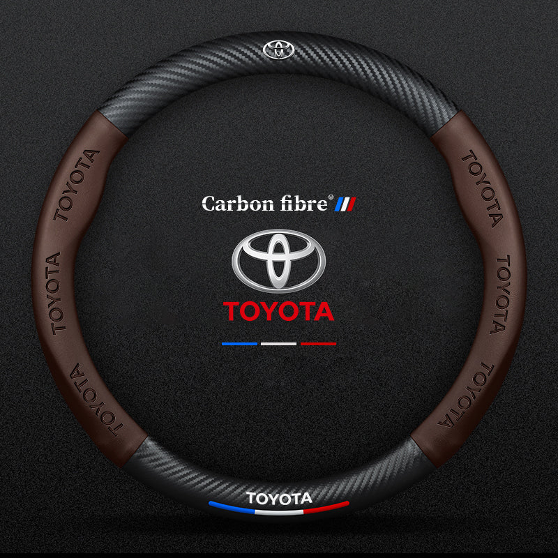 Anti-Rutsch 3D Prägung Kohlefaser Leder Auto Lenkradbezug Universelle Passform