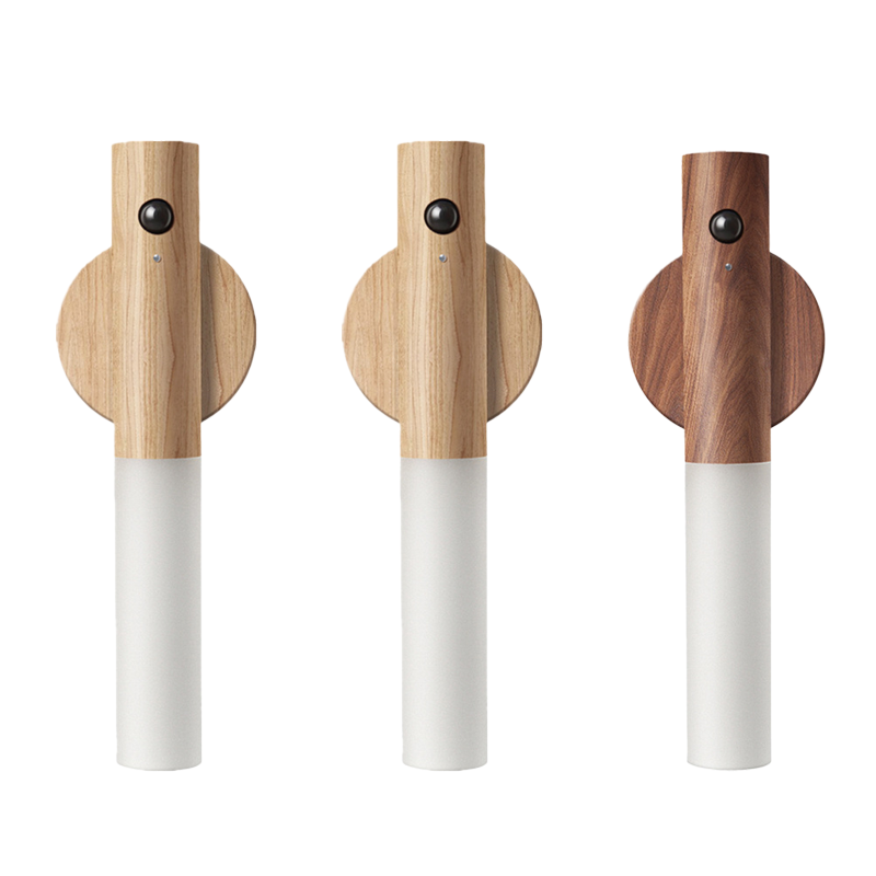Holz USB wiederaufladbare magnetische Bewegungssensor Nachtlicht für Flure, Schlafzimmer usw.