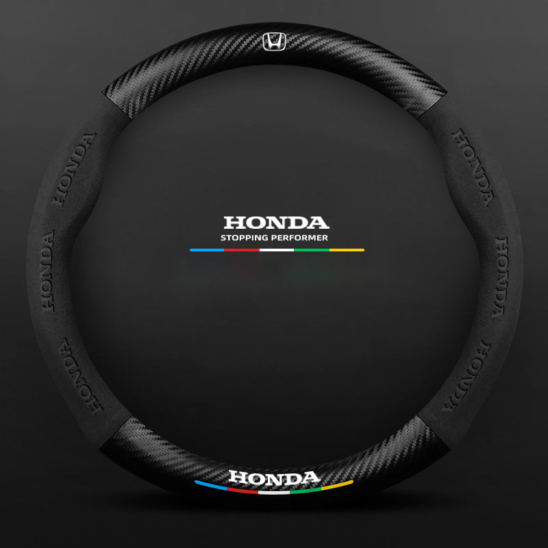 Anti-Rutsch 3D Prägung Kohlefaser Leder Auto Lenkradbezug Universelle Passform