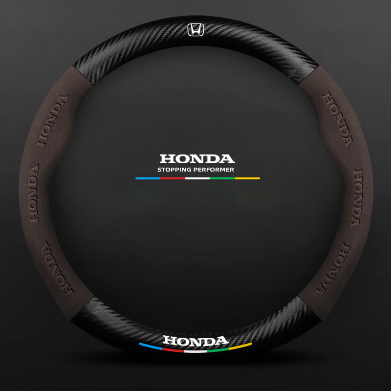 Anti-Rutsch 3D Prägung Kohlefaser Leder Auto Lenkradbezug Universelle Passform