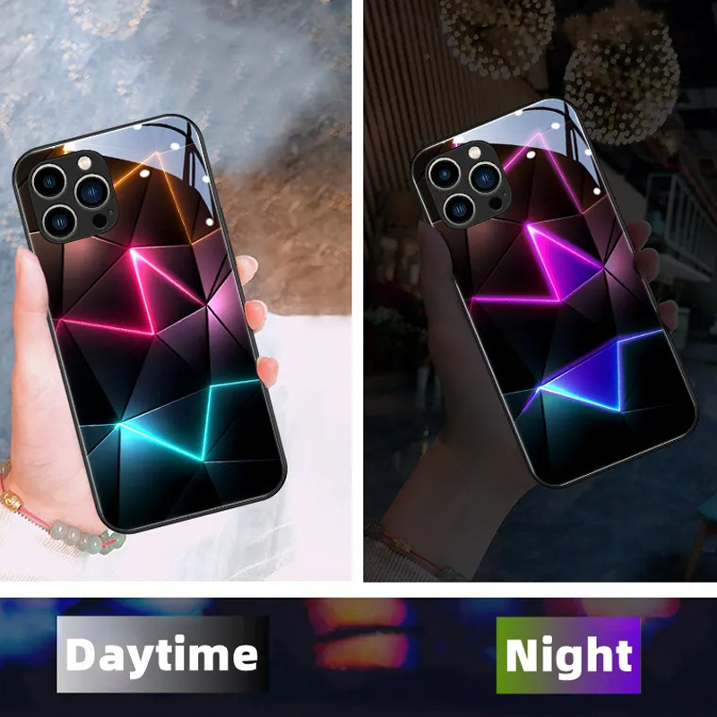 Glühendes Luminous Beleuchtetes Smart Sprachgesteuertes Cover Für Iphone & Samsung Smartphone Serie