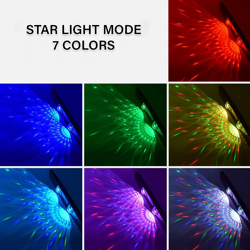 LED RGB Auto Ambient Atmosphäre Drahtloses Dach- & Fußlicht mit USB-Anschluss