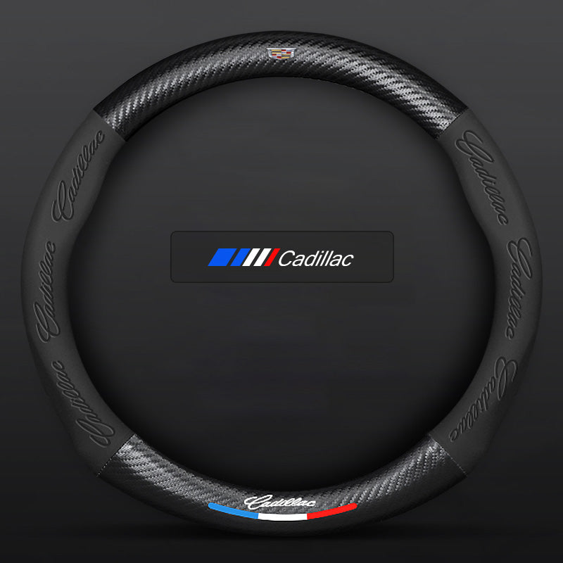 Anti-Rutsch 3D Prägung Kohlefaser Leder Auto Lenkradbezug Universelle Passform