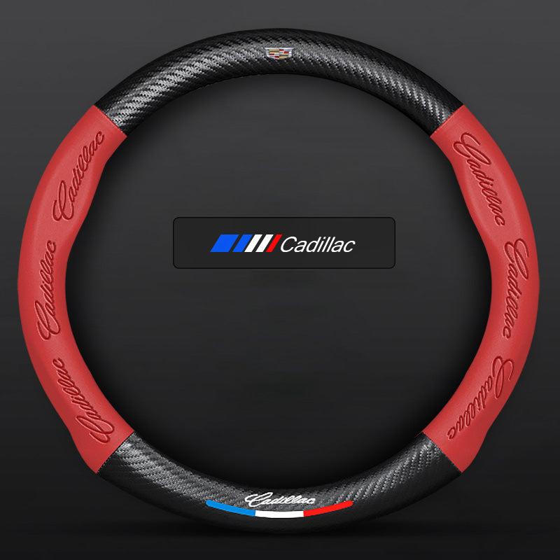 Anti-Rutsch 3D Prägung Kohlefaser Leder Auto Lenkradbezug Universelle Passform