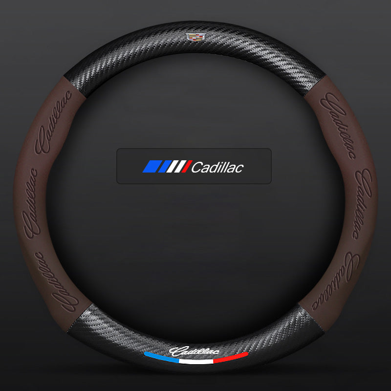 Anti-Rutsch 3D Prägung Kohlefaser Leder Auto Lenkradbezug Universelle Passform