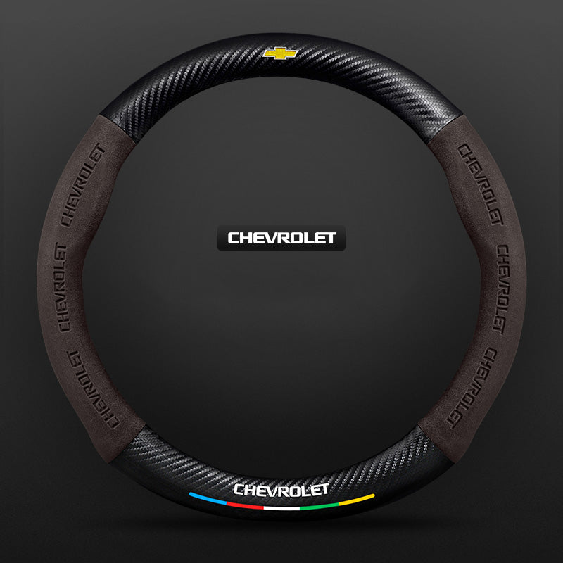 Anti-Rutsch 3D Prägung Kohlefaser Leder Auto Lenkradbezug Universelle Passform