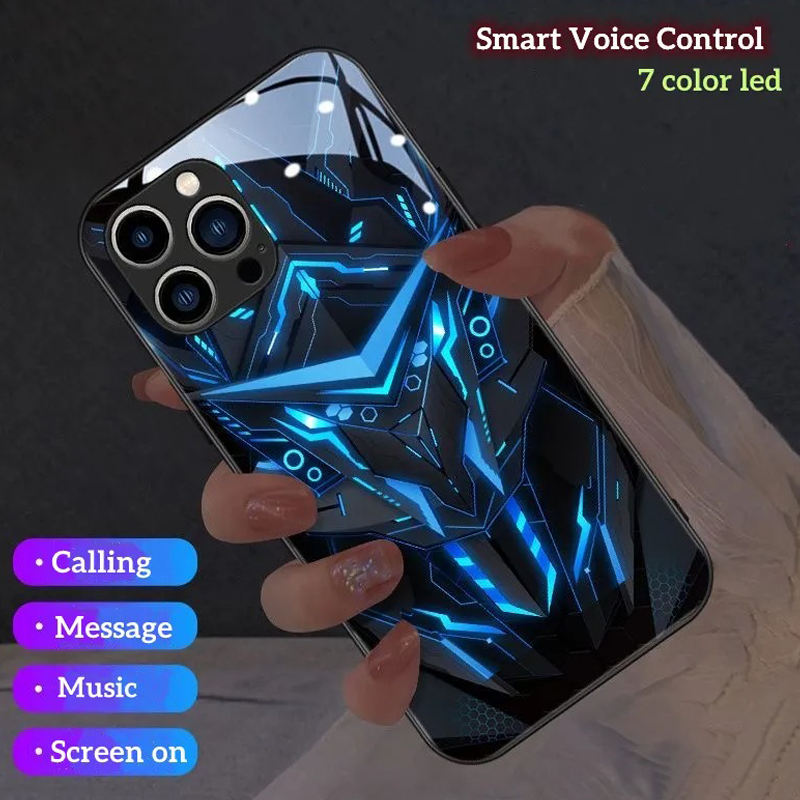 Glühendes Luminous Beleuchtetes Smart Sprachgesteuertes Cover Für Iphone & Samsung Smartphone Serie