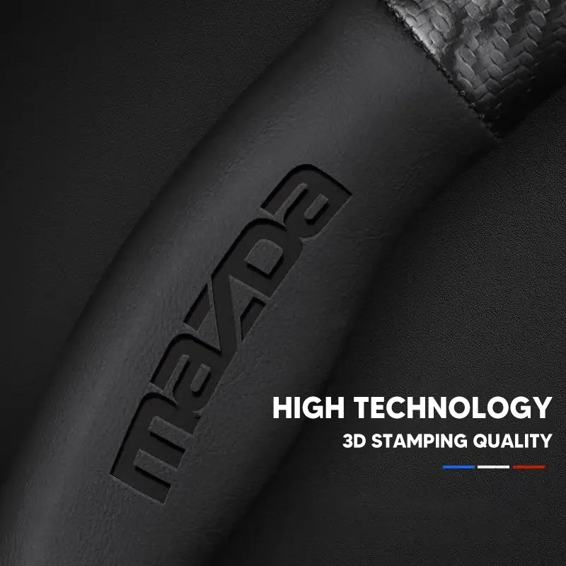 Anti-Rutsch 3D Prägung Kohlefaser Leder Auto Lenkradbezug Universelle Passform