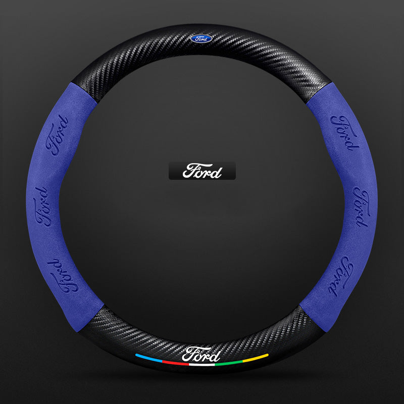 Anti-Rutsch 3D Prägung Kohlefaser Leder Auto Lenkradbezug Universelle Passform