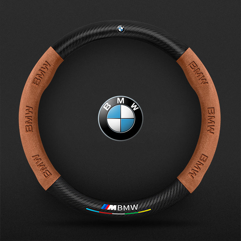Anti-Rutsch 3D Prägung Kohlefaser Leder Auto Lenkradbezug Universelle Passform