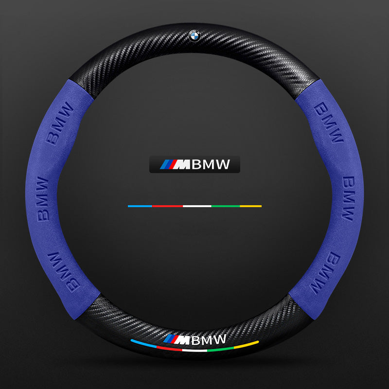 Anti-Rutsch 3D Prägung Kohlefaser Leder Auto Lenkradbezug Universelle Passform
