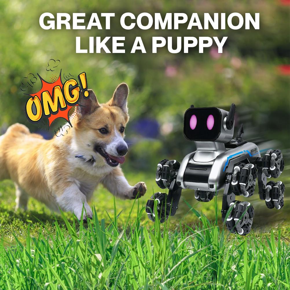 8-Rad Intelligente Steuerung Roboterhund mit Klettern, Sprühdrift & Transformationsaktion | Das ultimative Stuntspielzeug für Jungen