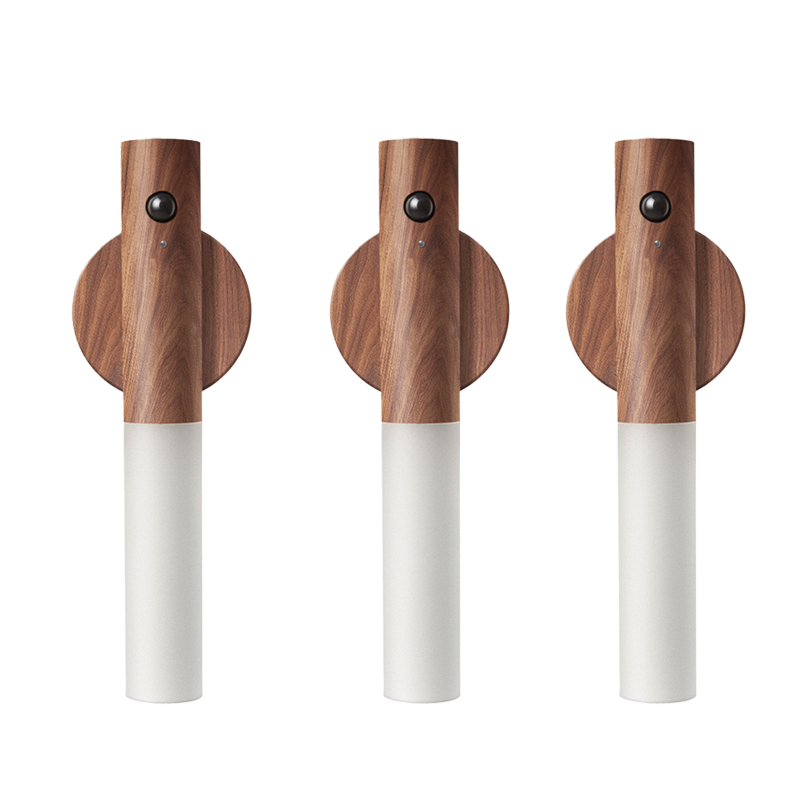 Holz USB wiederaufladbare magnetische Bewegungssensor Nachtlicht für Flure, Schlafzimmer usw.