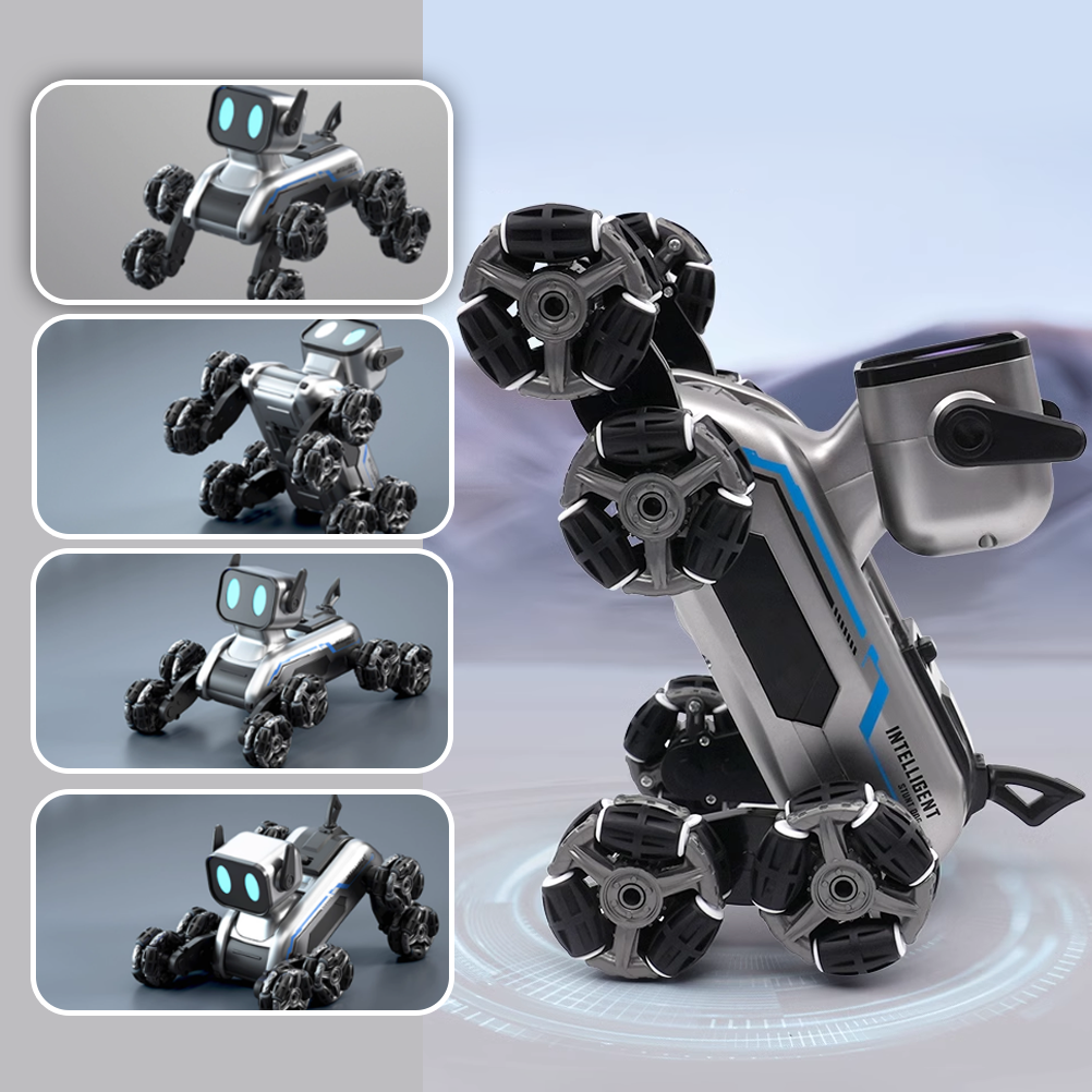 8-Rad Intelligente Steuerung Roboterhund mit Klettern, Sprühdrift & Transformationsaktion | Das ultimative Stuntspielzeug für Jungen