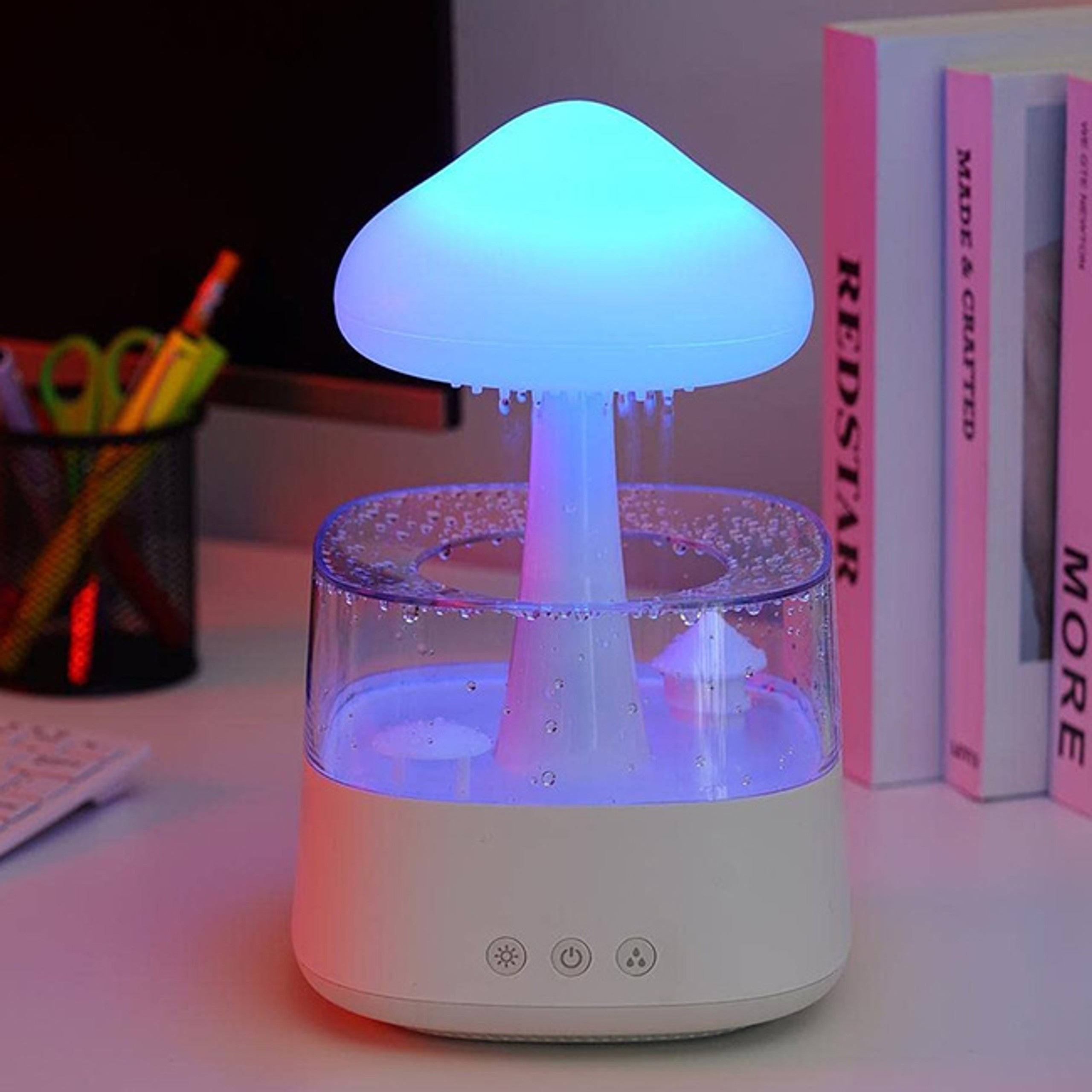 Regenwolken Luftbefeuchter, Aromatherapie Diffusor mit LED-Licht & Regengeräusch, tragbar, USB