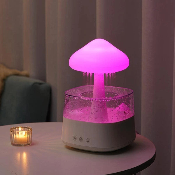 Regenwolken Luftbefeuchter, Aromatherapie Diffusor mit LED-Licht & Regengeräusch, tragbar, USB