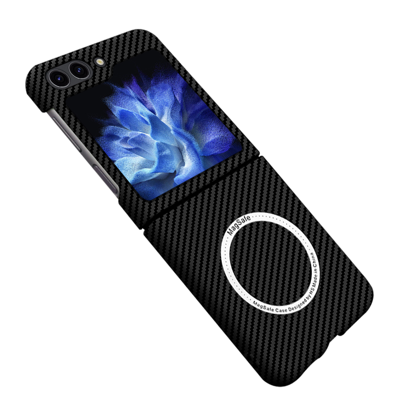 Carbonfaser Magnetische Saugdrahtlose Ladehülle Für Samsung Galaxy Z Flip 6