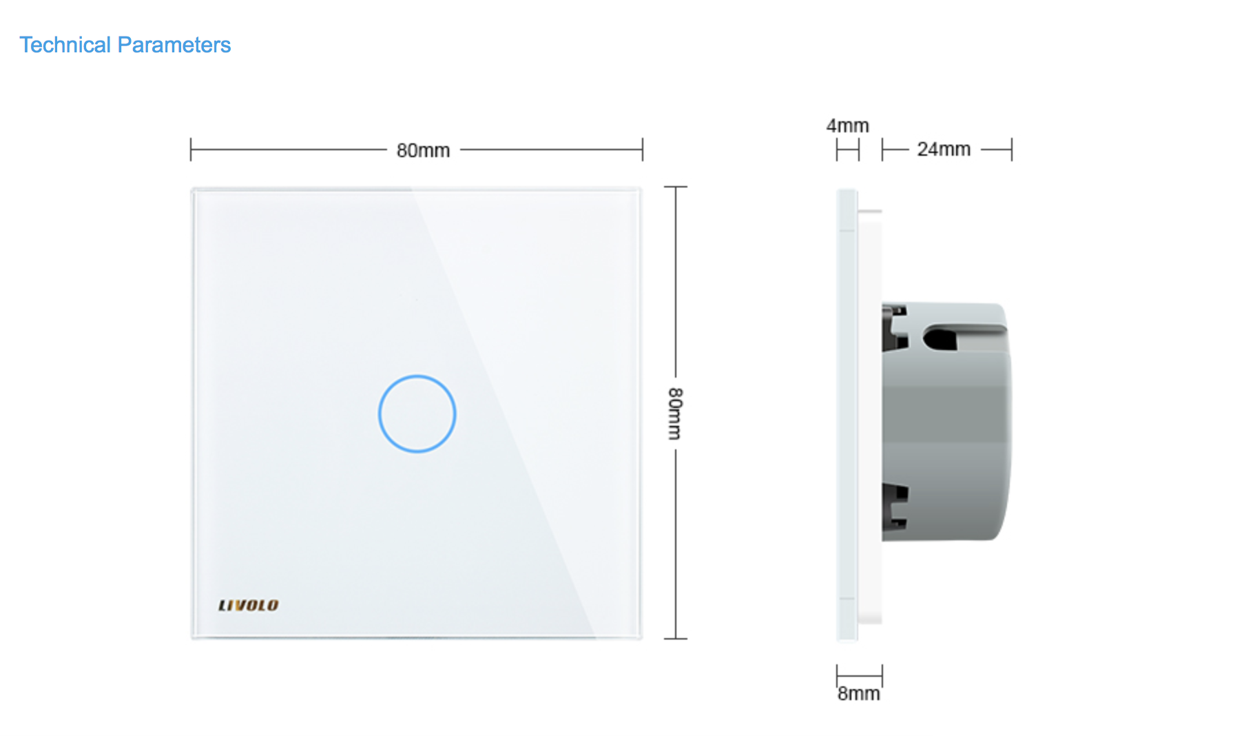 Smart Touch-Lichtschalter mit Dimmfunktion, Glasoberfläche & Fernbedienung – Feuchtigkeitsfest & LED-Hintergrundbeleuchtung