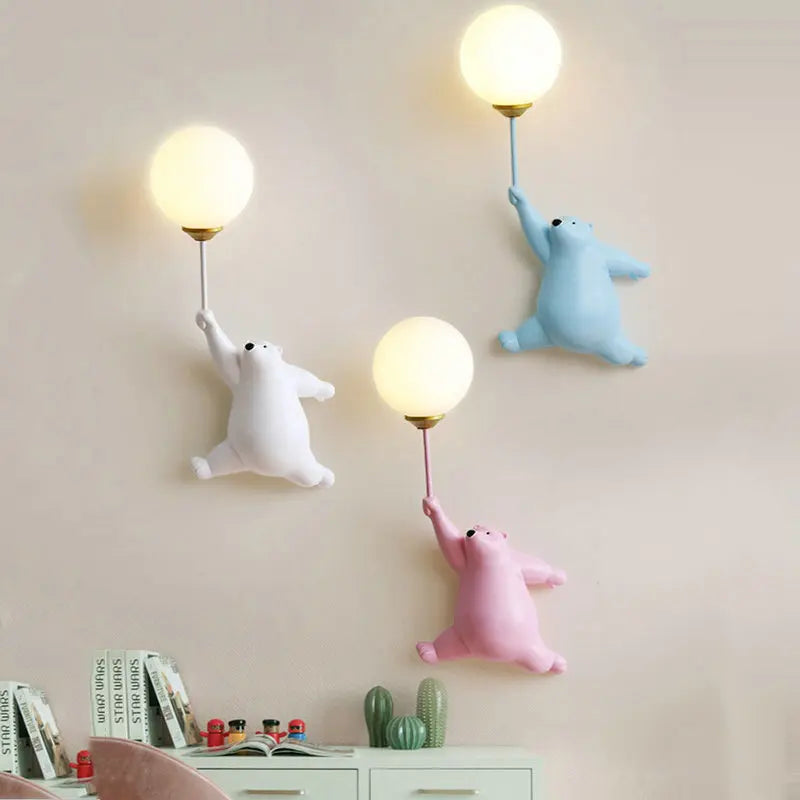 Bären-Wandlampe mit 3D-Mondlicht fürs Kinderzimmer
