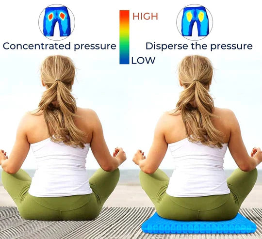 Orthopädisches Gel-Sitzkissen | Druckentlastung - Steißbeinschmerzen - Lendenwirbelstütze - Für Bürostuhl - Auto - Rollstuhlgebrauch