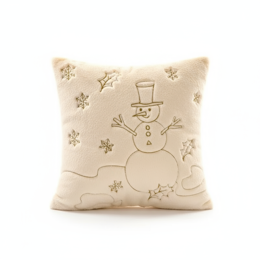 Plüsch Weihnachtskissenbezug | Bestickte Kissenhülle