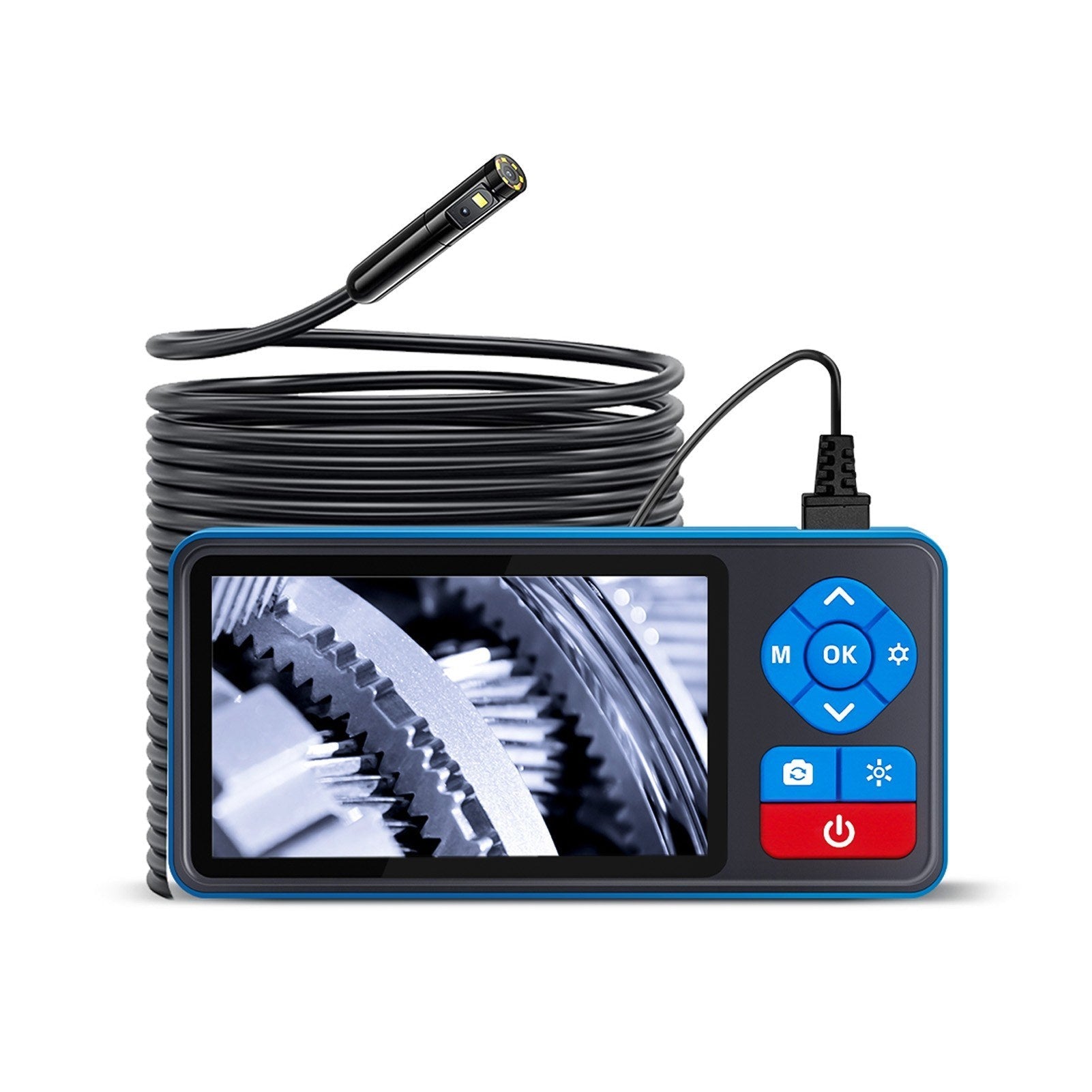 720P Dual Lens Endoskopkamera mit 4,5 Zoll IPS-Bildschirm, 16,4 Fuß wasserdichter Sonde, einstellbare Helligkeit