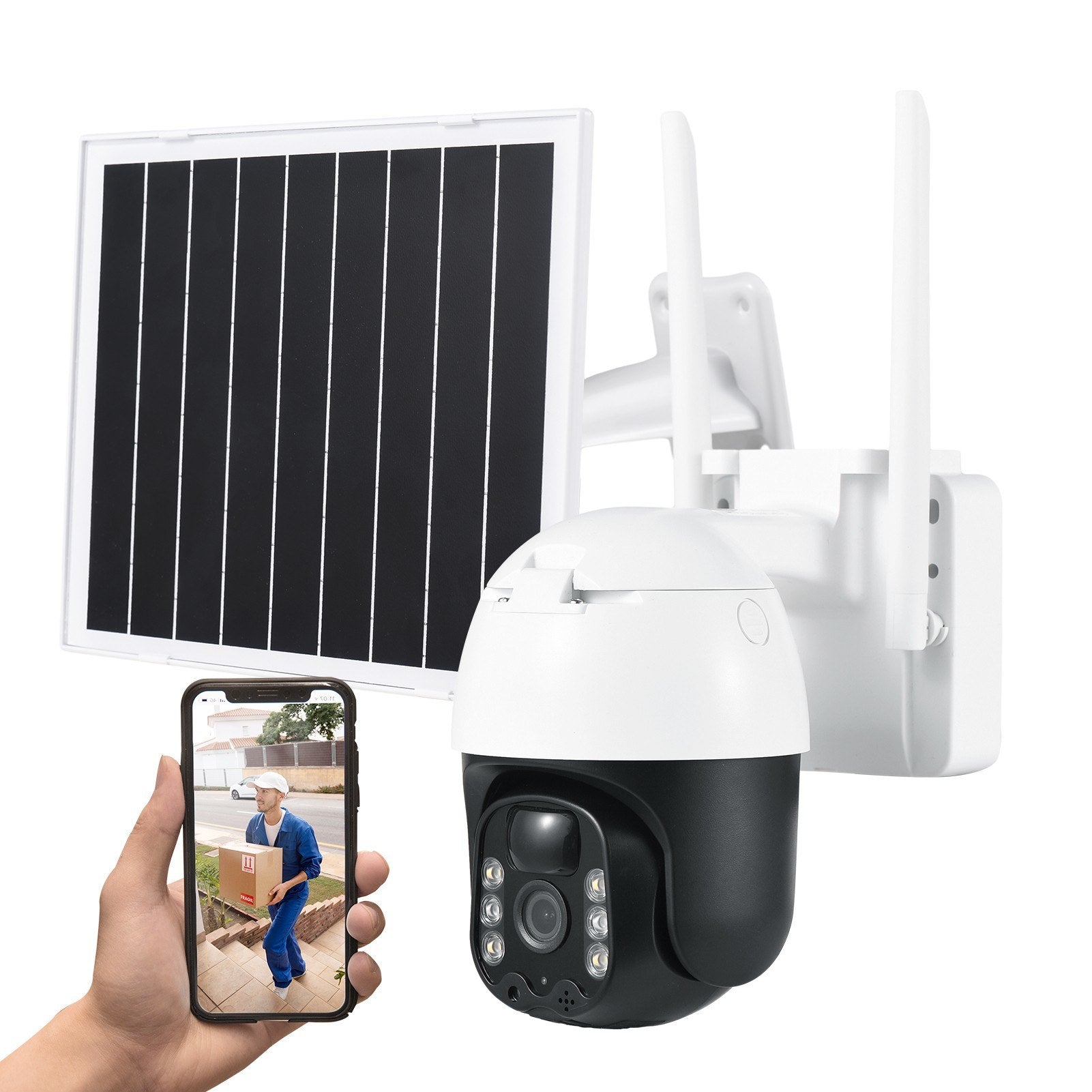3MP Solarbetriebene Smart WiFi Sicherheitskamera mit Wandhalterung und drahtloser Überwachung