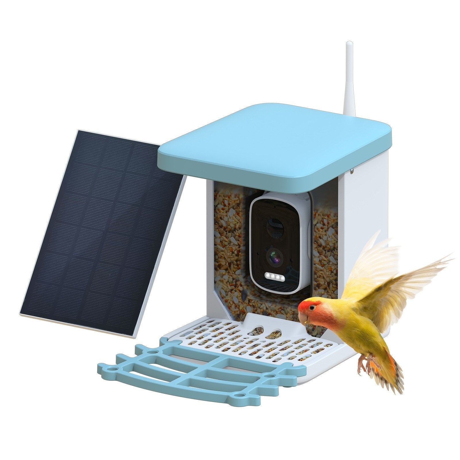 Solarbetriebener intelligenter Vogelfutterspender mit 4MP Kamera und 2L Kapazität für den Außenbereich