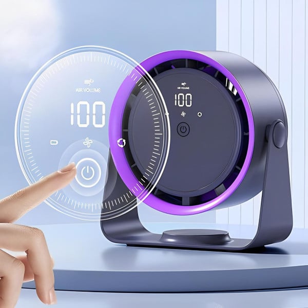 Tragbarer klingenloser Ventilator, kabellos, wiederaufladbar, einstellbare Geschwindigkeit, sicher für Kinder & Haustiere