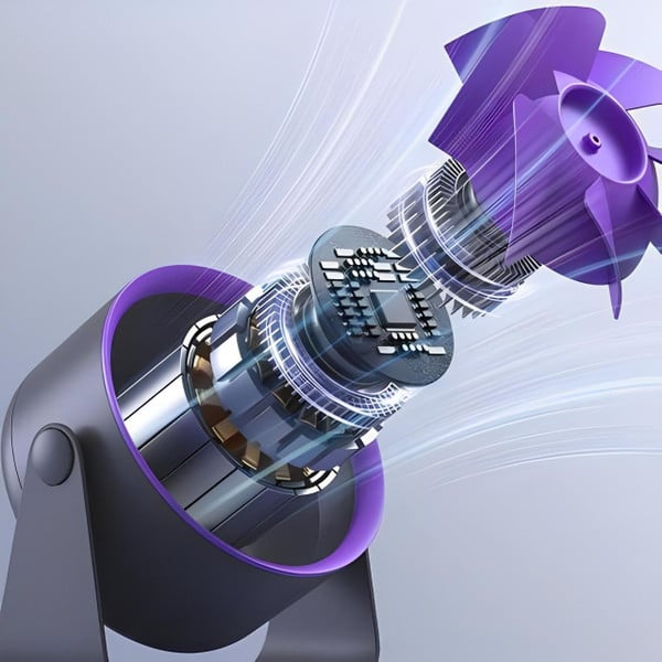 Tragbarer klingenloser Ventilator, kabellos, wiederaufladbar, einstellbare Geschwindigkeit, sicher für Kinder & Haustiere