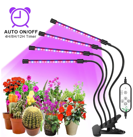 USB LED Pflanzenlampe mit Zeitschaltuhr und Schwanenhals – Rot Blau Grow Light für Zimmerpflanzen