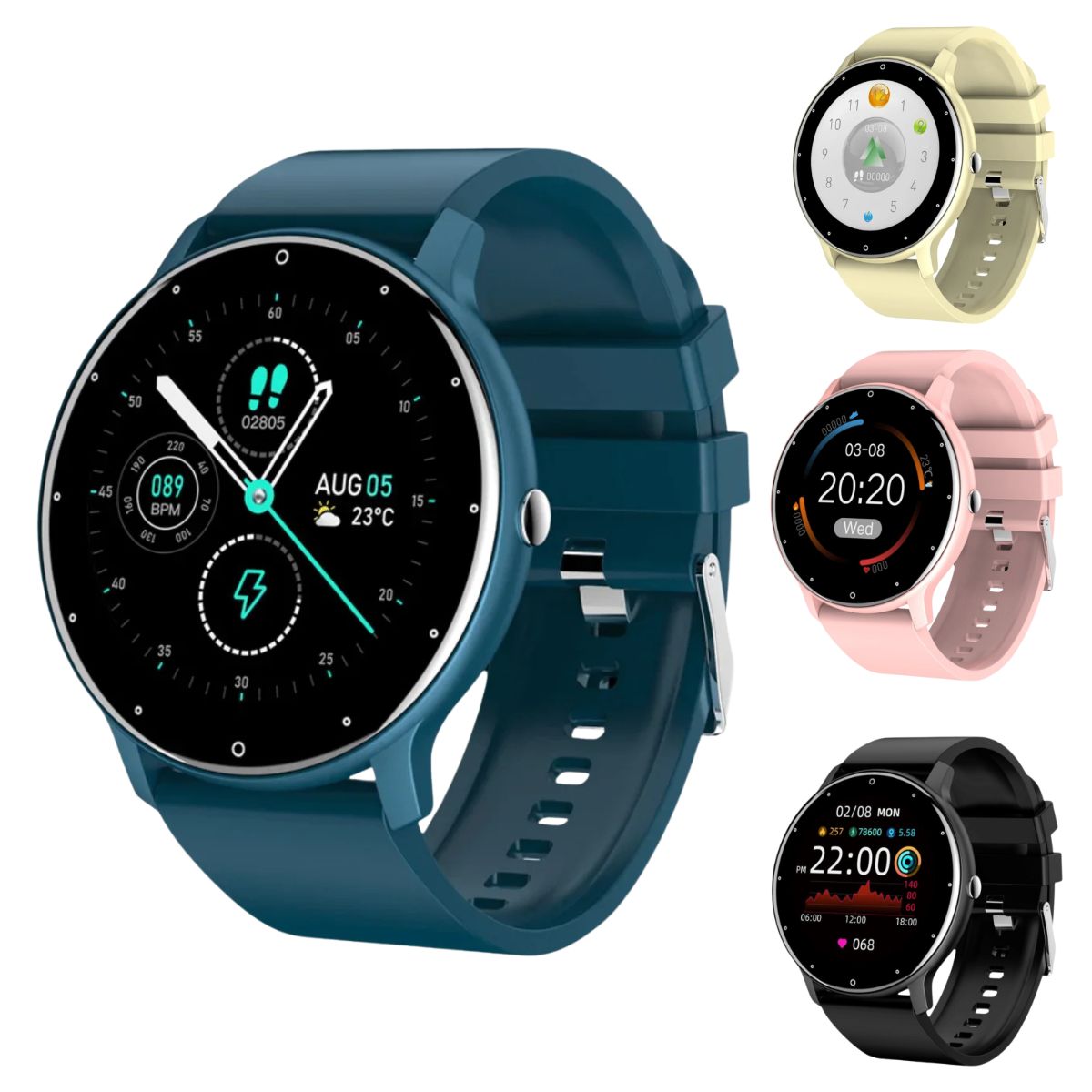 Smartwatch Pro für Fitness – Wasserfeste Sportuhr mit Herzfrequenzmessung