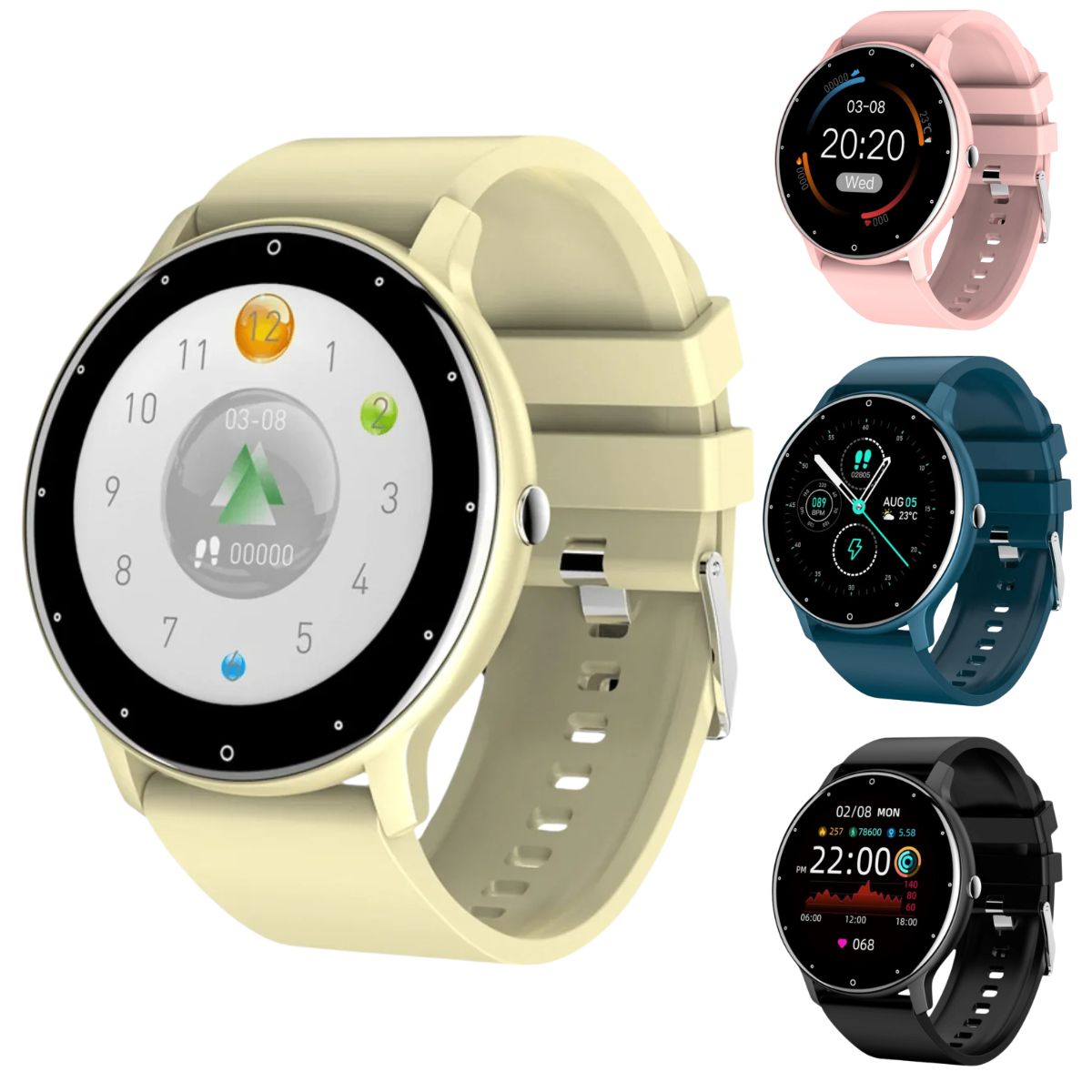 Smartwatch Pro für Fitness – Wasserfeste Sportuhr mit Herzfrequenzmessung